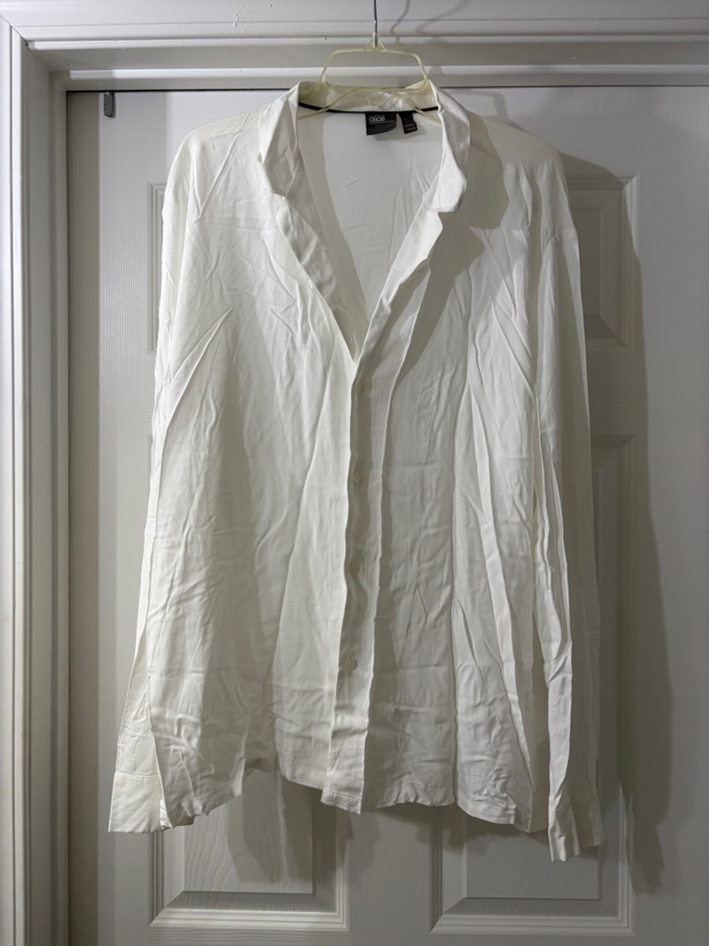ASOS Men's White Lightweight Button-Up Dress Shirt